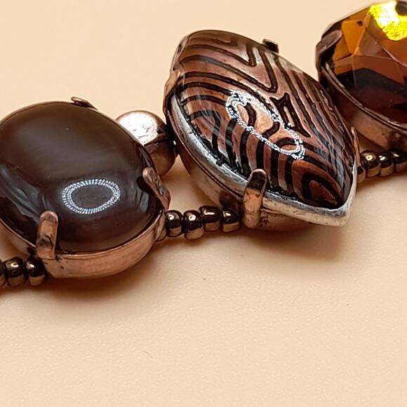 Chico's Beaded Necklace, Bronze Beads, New With Tags, 20" - Picture 8 of 14